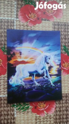 rainbow szivárványos unikornis vászonra festett kép 