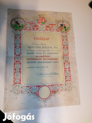 régi MLSZ emléklap