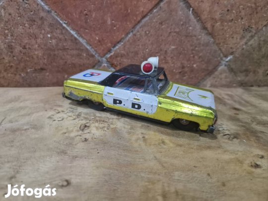 régi lemez autó retro gyerek játék régi lemezárúgyári rendőrautó 