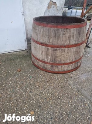 régi óriás dézsa antik fa kád szüretelő kád népi régiség 