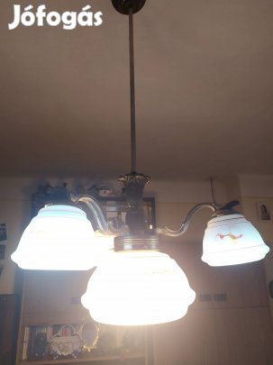 retro, réz mennyezeti lámpa, csillár 