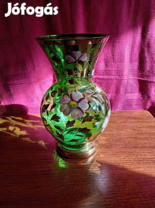 retro csehszlovák Bohemia festett váza 