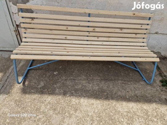 retro csővázas kerti pad régi kerti pad antik 