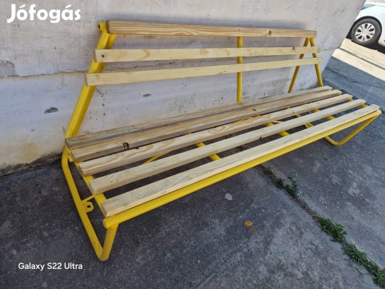 retro csővázas kerti pad régi kerti pad szánkotalpas pad 