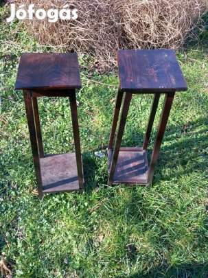 retró fa virágtartó állvány