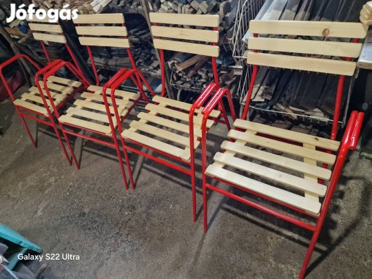 retro karos kerti szék régi vendéglátós székek rakásolható székek 