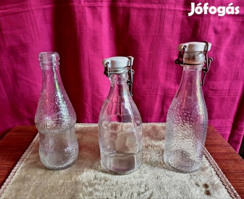 retro vintage csatos üveg, Bambis üveg