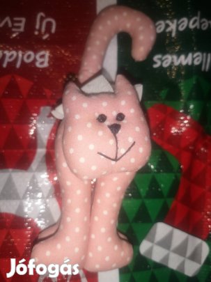 rózsaszín cica plüssfigura 