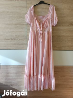 rózsaszín ruha gumírozott háttal 