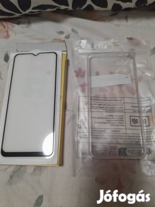 samsung a12 szilikon tok+ üvegfólia