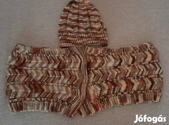 sapka sál szett, kézzel készült