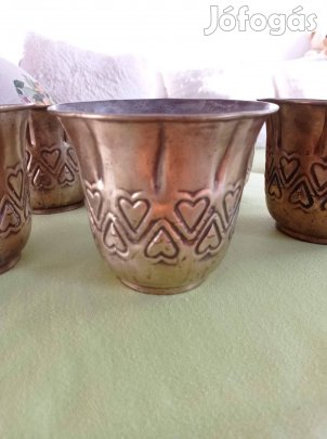 sárgaréz kaspó 6db