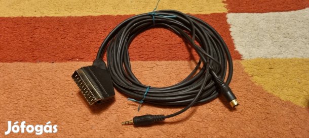 scart, 3,5 sztereó jack +S-video csatlakozó 3 méteres 