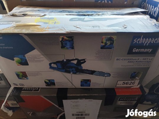 scheppach dupla akkumulátoros láncfűrész új. akkuval töltővel 