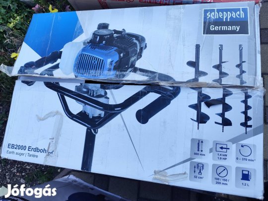 scheppach talajfúró lyukfúró 3db szárral új 