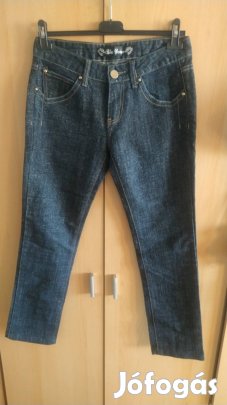 sötétkék csillámos egyenes szárú farmernadrág 