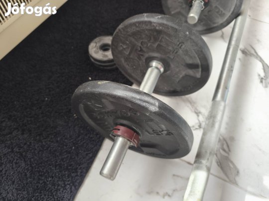 súlyzó szett 40 kg vas tárcsákkal. 
