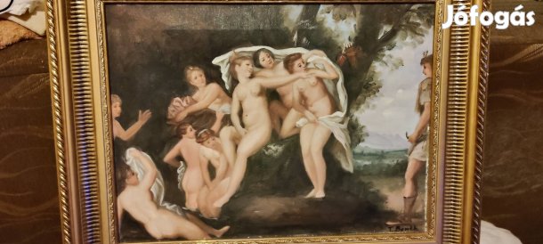 szép antik akt festmeny