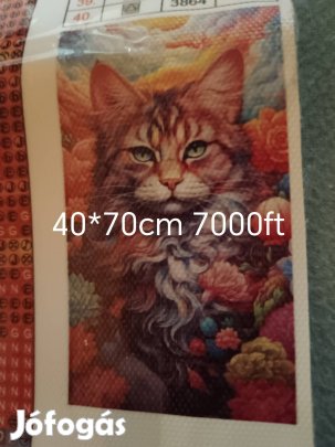 szines cica gyémánt kirakó 