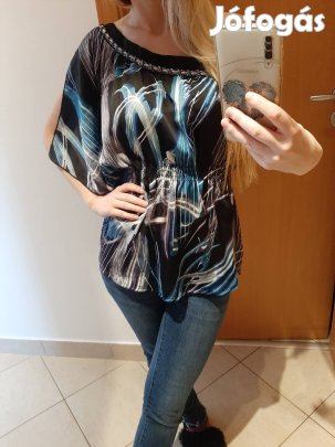 színes mintás félvállas felső