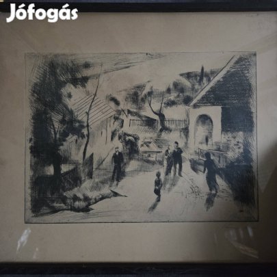 szőnyi István rézkarc 30x40