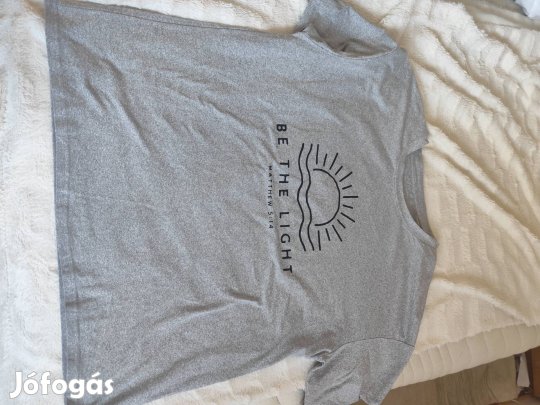 szürke feliratos női póló
