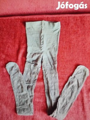 szürkés nylon harisnya rózsa mintával 