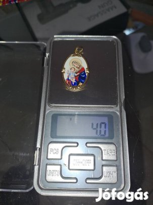 szűz mária arany porcelán medál