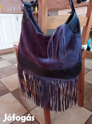 táska, válltáska, női, bőr, lila