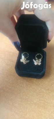 új 2D hajlított dimenziós repülő pillangó pöttyös mintás fülbevaló 