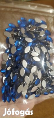 új 372 db kék mini ragasztható csepp formájú köves dísz szett