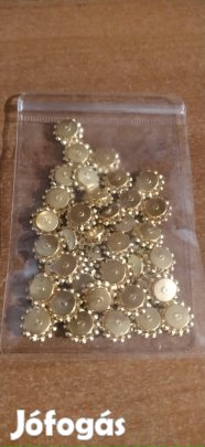 új 42 db kék fehér virág mintás fűzhető és ragasztható dísz szett