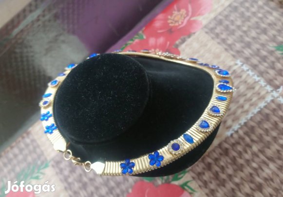 új Collar kék kristály strassz köves nagy mutatós nyaklánc 