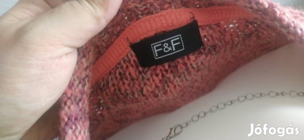 új F&F rózsaszín fonott mintás kötött pulcsi 