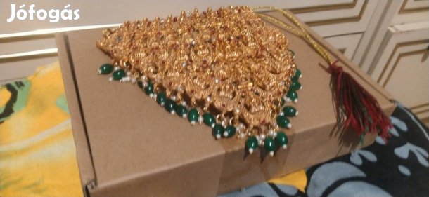 új Lakshmi istennő indiai gazdagon díszített esküvői nyaklánc