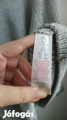 új Primark lukacsos mintás szürke kötött pulcsi 