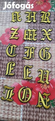 új arany sárga fel varrható ruházat betűk szett