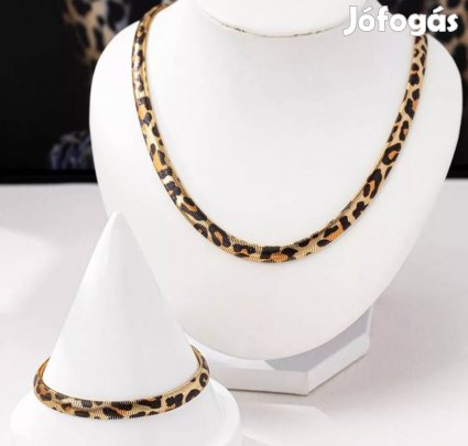 új arany színű leopárd mintás alkalmi ékszer szett