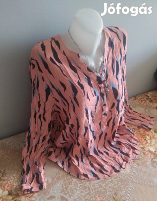új barack rózsaszín tigris csíkos alkalmi ing blúz 