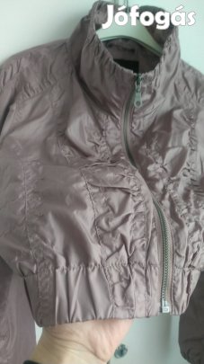 új barna vékony cibzáros elegáns stretch crop dzseki 