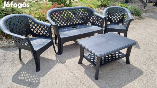 új bontatlan párnákkal, kerti ülőgarnitúra szett