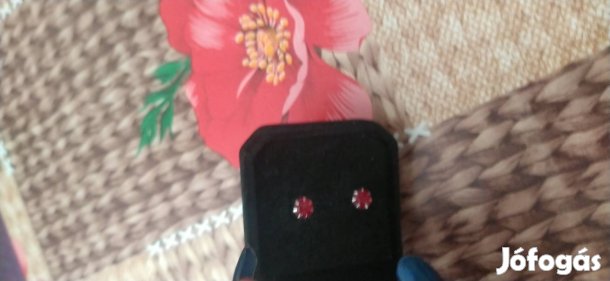 új burgundi vörös cirkonia köves rozsdamentes acél fülbevaló 