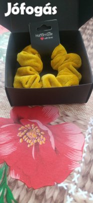 új citromsárga kicsi plüss bársony alkalmi scrunchie 