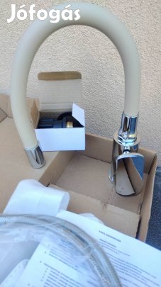 új csaptelep mosogató, vagy mosdóhoz bézs flexibilis 