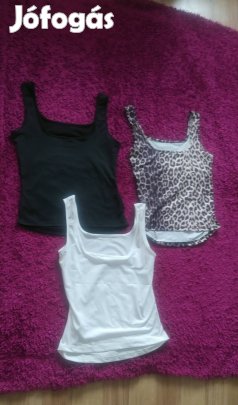 új fehér fekete és leopárd mintás sztreccs felsők csomag 