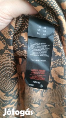 új fekete barna kígyó bőr mintás nyári lenge alkalmi ing blúz 