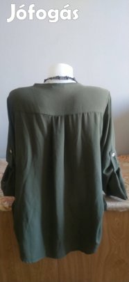 új fekete khaki cibzáros alkalmi 3/4 ujjú ing blúz 