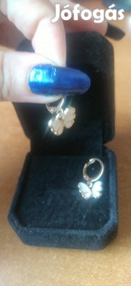 új gold filled arany fehér színű pillangó mintás karika fülbevaló 