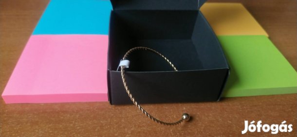 új gold filled csavart mintás vékony nyitott alkalmi karkötő 