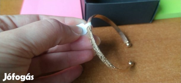 új gold filled falevél mintás nyitott alkalmi karkötő 